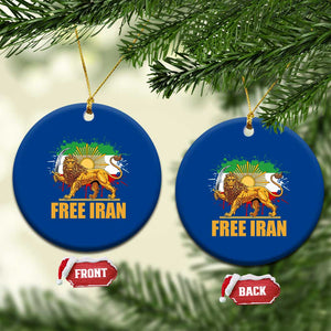 Free Iran Ceramic Ornament Iran Flag Lion And Sun Persian Pride Iranian Protests TS11 1pc Blue Print Your Wear