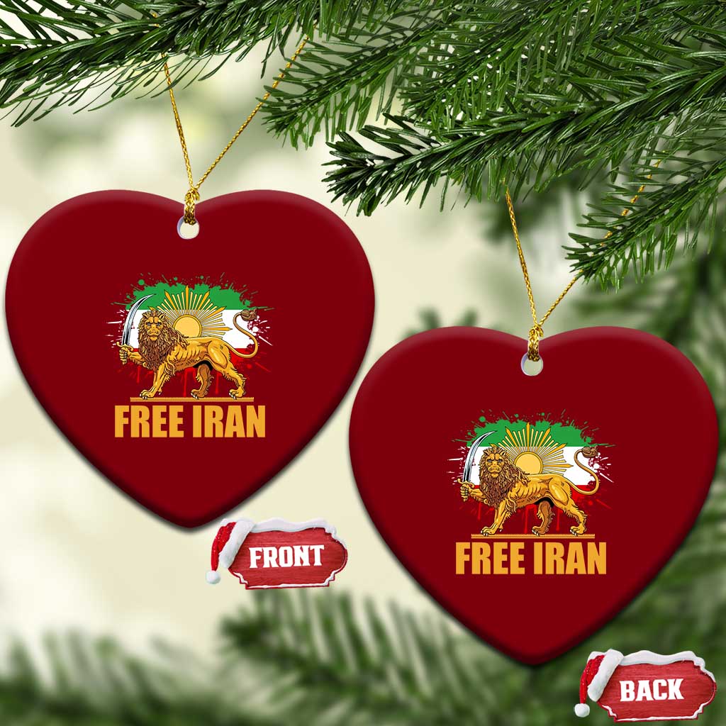 Free Iran Ceramic Ornament Iran Flag Lion And Sun Persian Pride Iranian Protests TS11 Print Your Wear