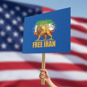 Free Iran Protest Sign Iran Flag Lion And Sun Persian Pride Iranian Protests TS11 Horizontal 18" × 24" Blue Print Your Wear