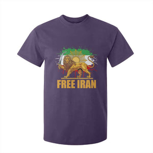 Free Iran T Shirt For Kid Iran Flag Lion And Sun Persian Pride Iranian Protests TS11 Purple Print Your Wear