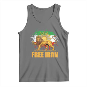 Free Iran Tank Top Iran Flag Lion And Sun Persian Pride Iranian Protests TS11 Black Heather Print Your Wear