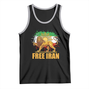 Free Iran Tank Top Iran Flag Lion And Sun Persian Pride Iranian Protests TS11 Black Athletic Heather Print Your Wear