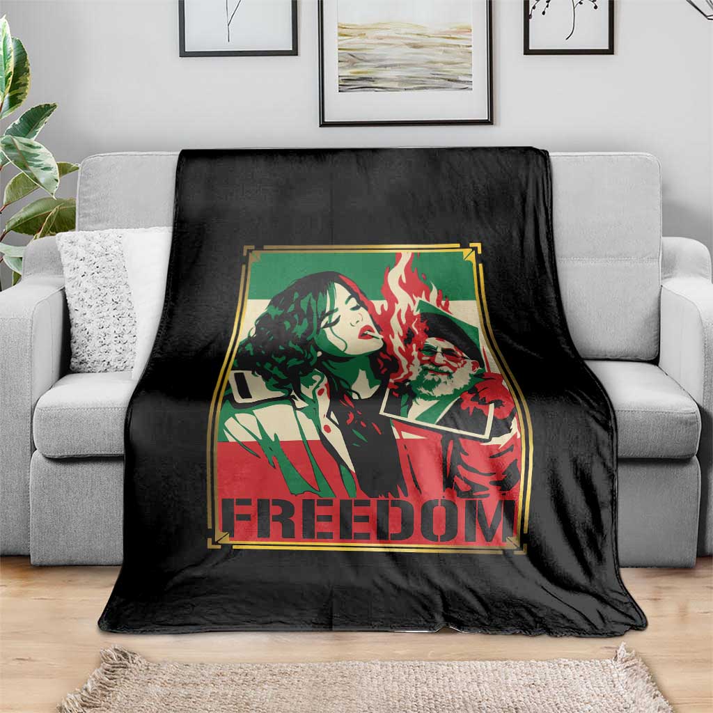 Free Iran Protest Throw Blanket Support Women Life Freedom Statement TS11 Print Your Wear