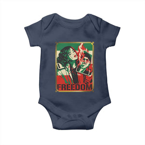 Free Iran Protest Baby Onesie Support Women Life Freedom Statement TS11 Navy Print Your Wear