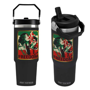 Free Iran Protest Flip Straw Tumbler Support Women Life Freedom Statement TS11 One Size: 30 oz Black Print Your Wear