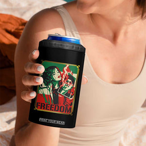 Free Iran Protest 4 in 1 Can Cooler Tumbler Support Women Life Freedom Statement TS11 Print Your Wear
