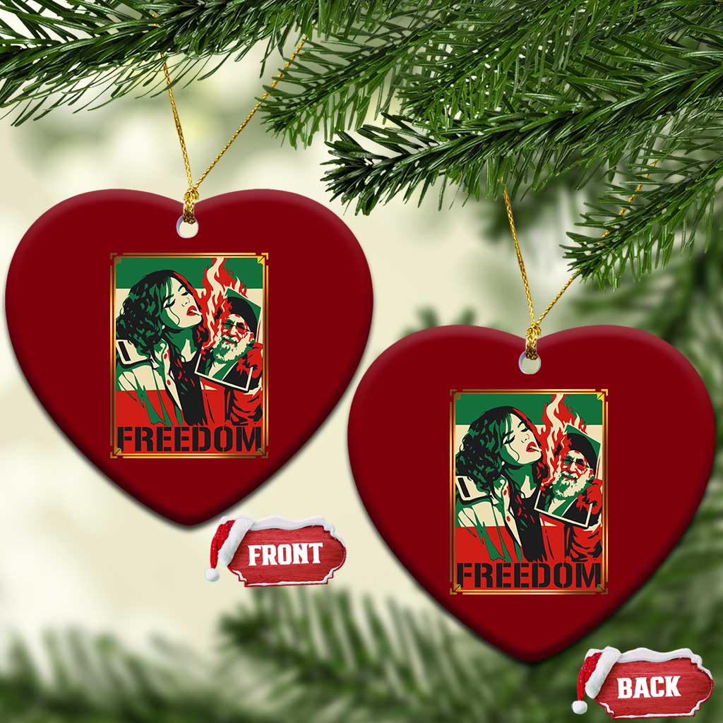 Free Iran Protest Ceramic Ornament Support Women Life Freedom Statement TS11 Print Your Wear