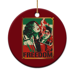 Free Iran Protest Ceramic Ornament Support Women Life Freedom Statement TS11 1pc Red Print Your Wear