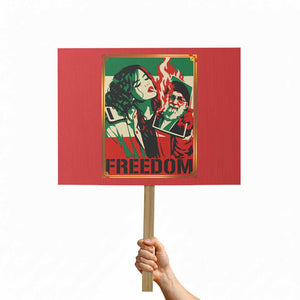 Free Iran Protest Protest Sign Support Women Life Freedom Statement TS11 Horizontal 18" × 24" Red Print Your Wear