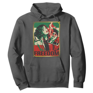 Free Iran Protest Hoodie Support Women Life Freedom Statement TS11 Dark Heather Print Your Wear