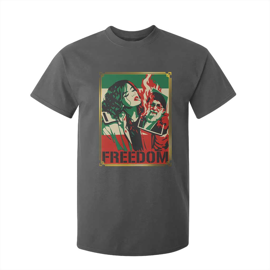 Free Iran Protest T Shirt For Kid Support Women Life Freedom Statement TS11 Dark Heather Print Your Wear