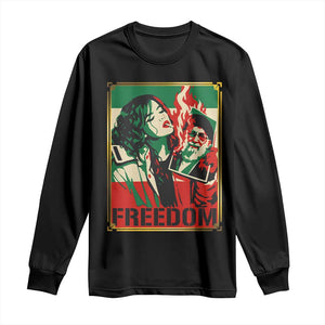 Free Iran Protest Long Sleeve Shirt Support Women Life Freedom Statement TS11 Black Print Your Wear