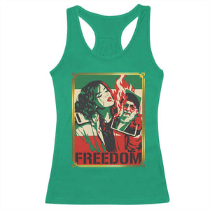 Free Iran Protest Racerback Tank Top Support Women Life Freedom Statement TS11 Irish Green Print Your Wear