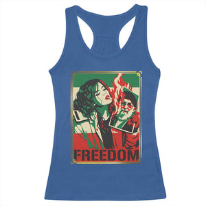 Free Iran Protest Racerback Tank Top Support Women Life Freedom Statement TS11 Royal Blue Print Your Wear