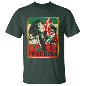 Free Iran Protest T Shirt Support Women Life Freedom Statement TS11 Dark Forest Green Print Your Wear