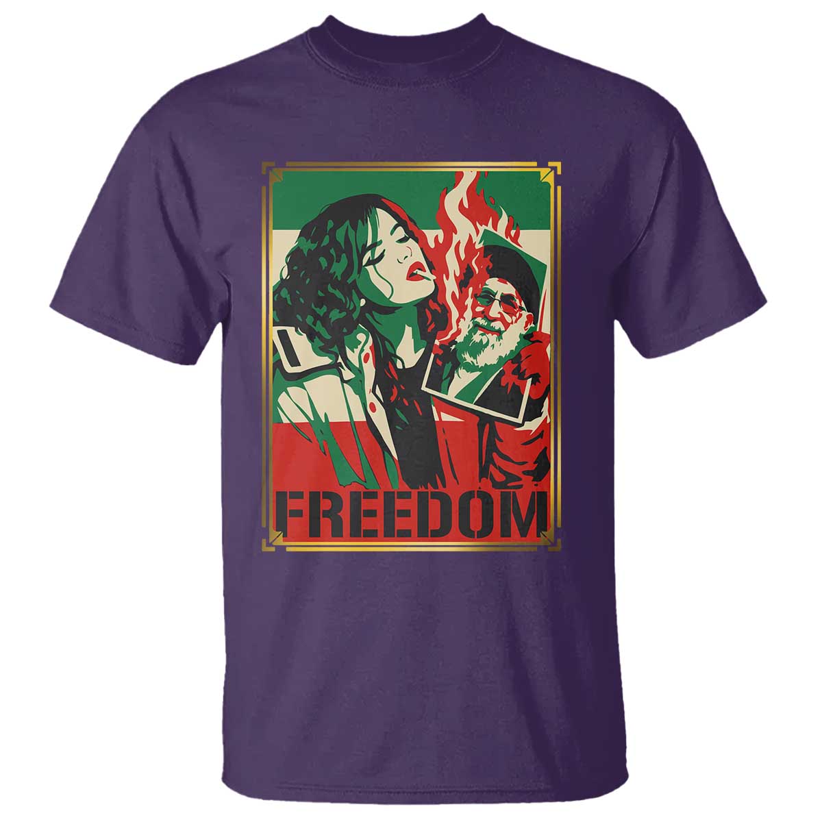 Free Iran Protest T Shirt Support Women Life Freedom Statement TS11 Purple Print Your Wear
