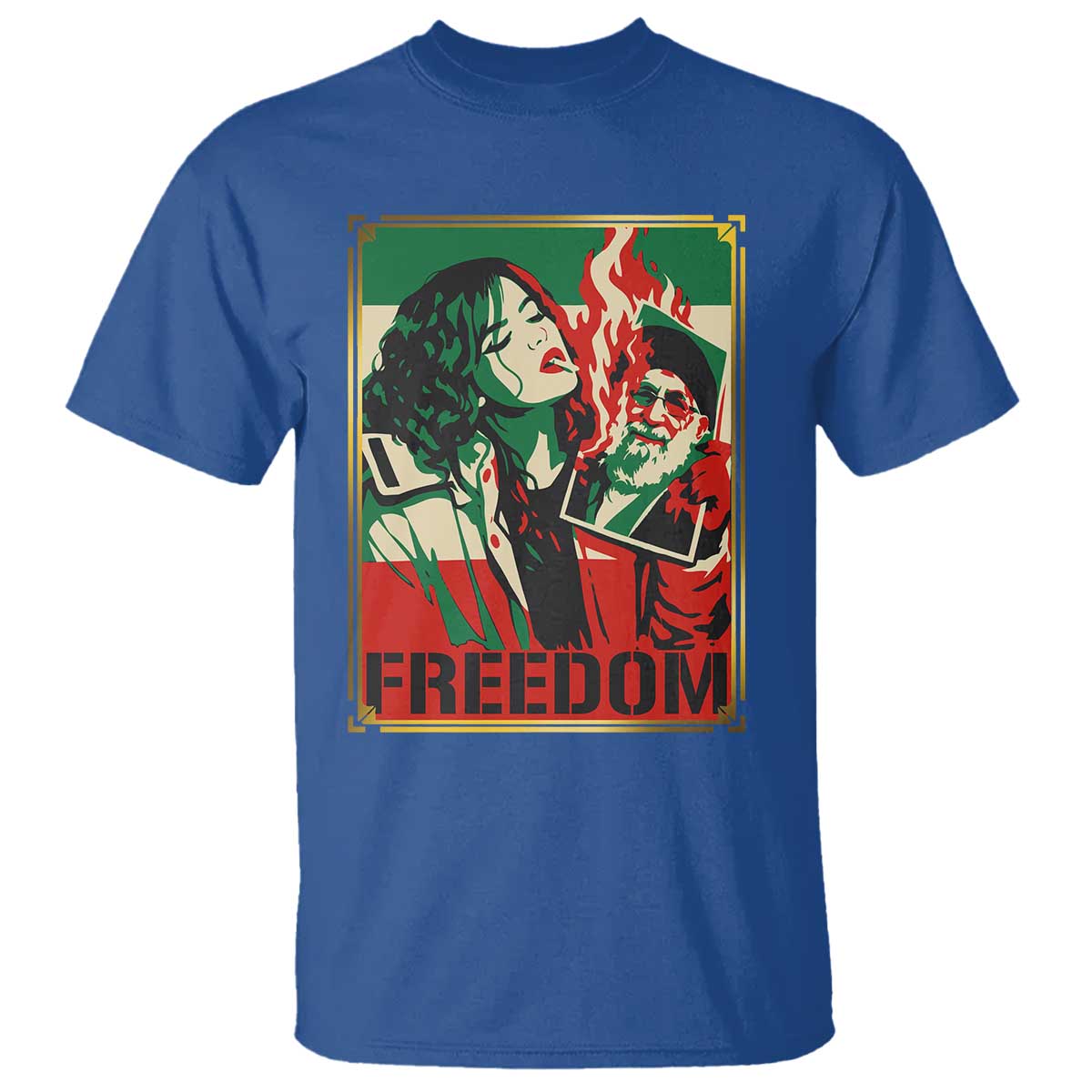 Free Iran Protest T Shirt Support Women Life Freedom Statement TS11 Royal Blue Print Your Wear