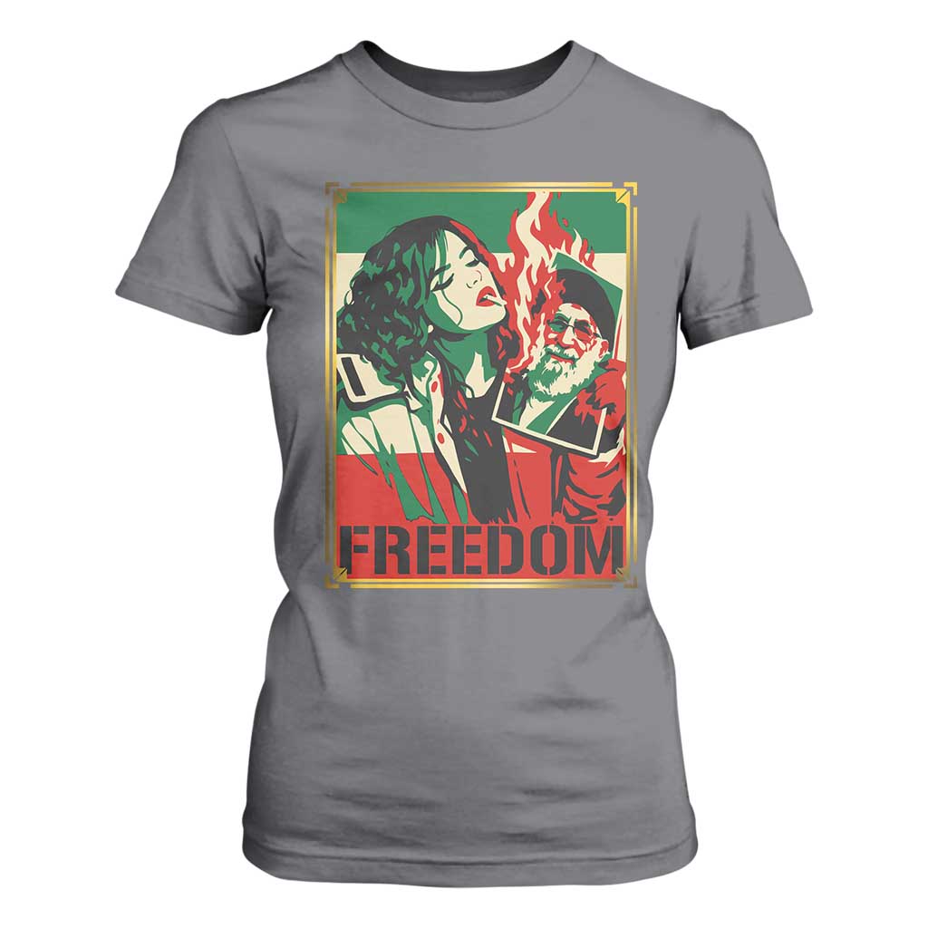 Free Iran Protest T Shirt For Women Support Women Life Freedom Statement TS11 Charcoal Print Your Wear