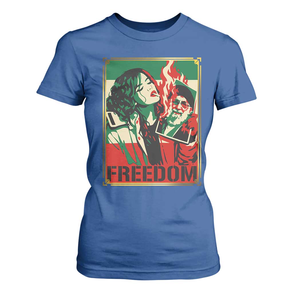 Free Iran Protest T Shirt For Women Support Women Life Freedom Statement TS11 Royal Blue Print Your Wear