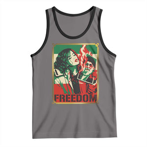 Free Iran Protest Tank Top Support Women Life Freedom Statement TS11 Deep Heather Black Print Your Wear