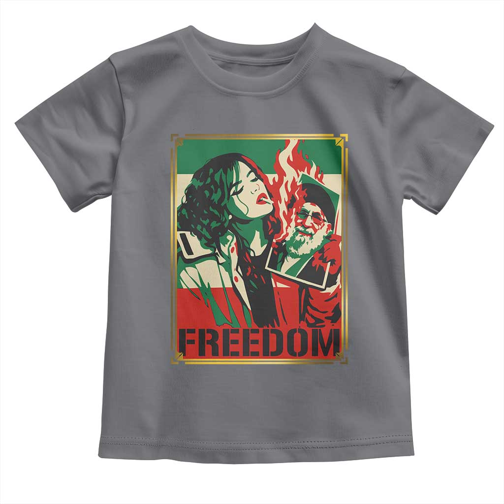 Free Iran Protest Toddler T Shirt Support Women Life Freedom Statement TS11 Charcoal Print Your Wear