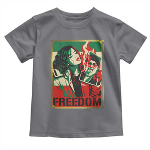 Free Iran Protest Toddler T Shirt Support Women Life Freedom Statement TS11 Charcoal Print Your Wear