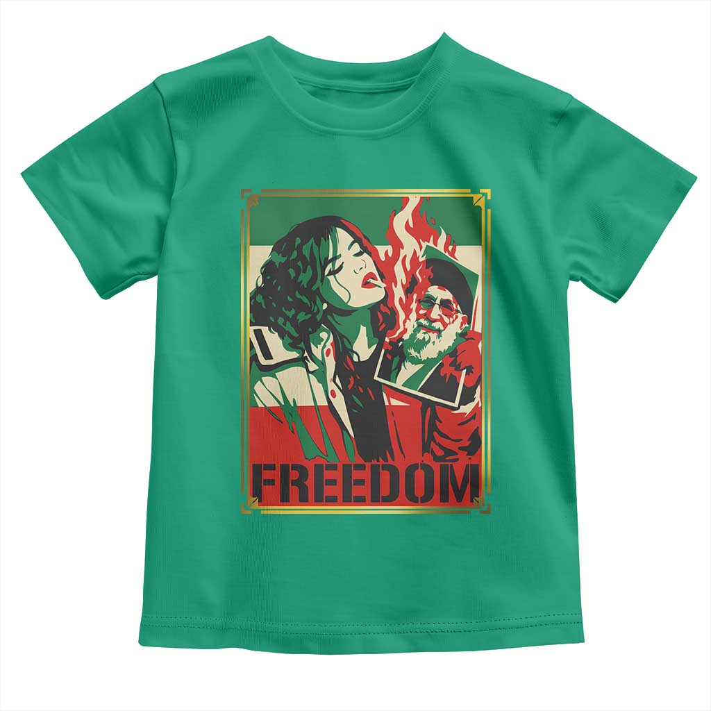 Free Iran Protest Toddler T Shirt Support Women Life Freedom Statement TS11 Irish Green Print Your Wear