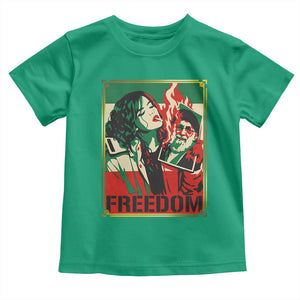 Free Iran Protest Toddler T Shirt Support Women Life Freedom Statement TS11 Irish Green Print Your Wear