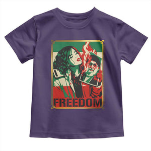 Free Iran Protest Toddler T Shirt Support Women Life Freedom Statement TS11 Purple Print Your Wear