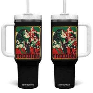 Free Iran Protest Tumbler With Handle Support Women Life Freedom Statement TS11 One Size: 40 oz Black Print Your Wear