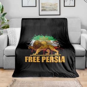 Free Persian Throw Blanket Iran Flag Lion And Sun Persian Pride Iranian Protests TS11 Print Your Wear