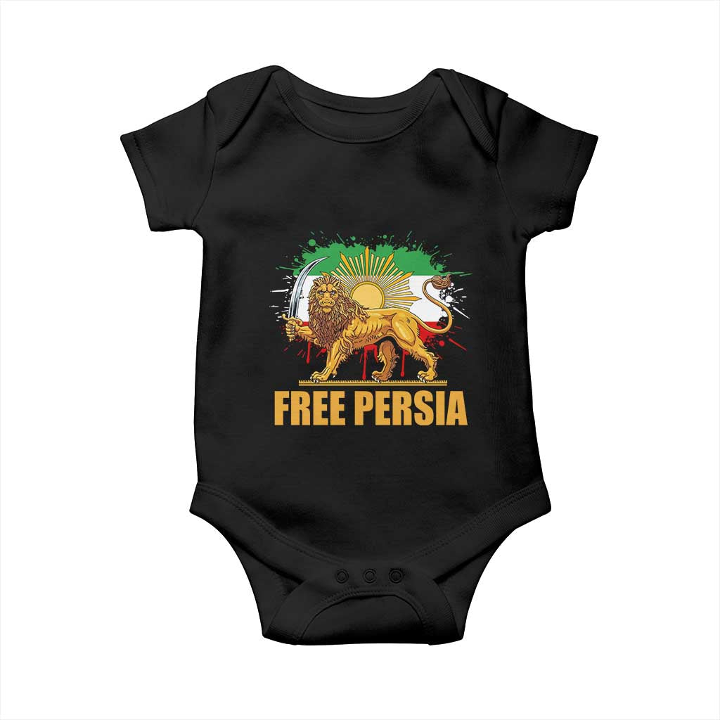 Free Persian Baby Onesie Iran Flag Lion And Sun Persian Pride Iranian Protests TS11 Black Print Your Wear