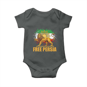 Free Persian Baby Onesie Iran Flag Lion And Sun Persian Pride Iranian Protests TS11 Dark Heather Print Your Wear
