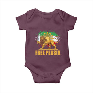 Free Persian Baby Onesie Iran Flag Lion And Sun Persian Pride Iranian Protests TS11 Maroon Print Your Wear
