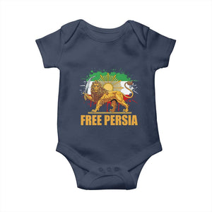 Free Persian Baby Onesie Iran Flag Lion And Sun Persian Pride Iranian Protests TS11 Navy Print Your Wear