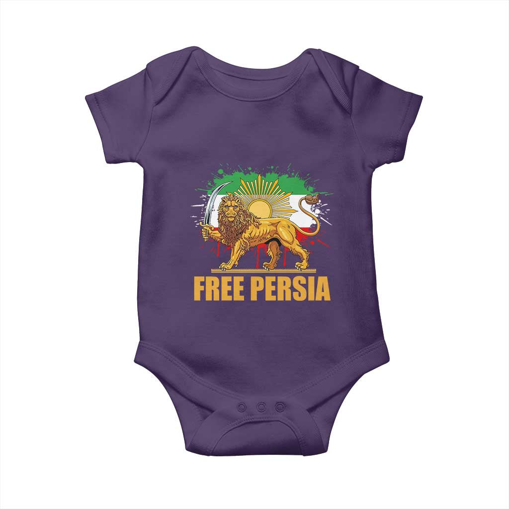 Free Persian Baby Onesie Iran Flag Lion And Sun Persian Pride Iranian Protests TS11 Purple Print Your Wear