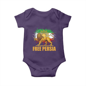 Free Persian Baby Onesie Iran Flag Lion And Sun Persian Pride Iranian Protests TS11 Purple Print Your Wear