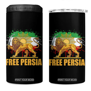 Free Persian 4 in 1 Can Cooler Tumbler Iran Flag Lion And Sun Persian Pride Iranian Protests TS11 One Size: 16 oz Black Print Your Wear