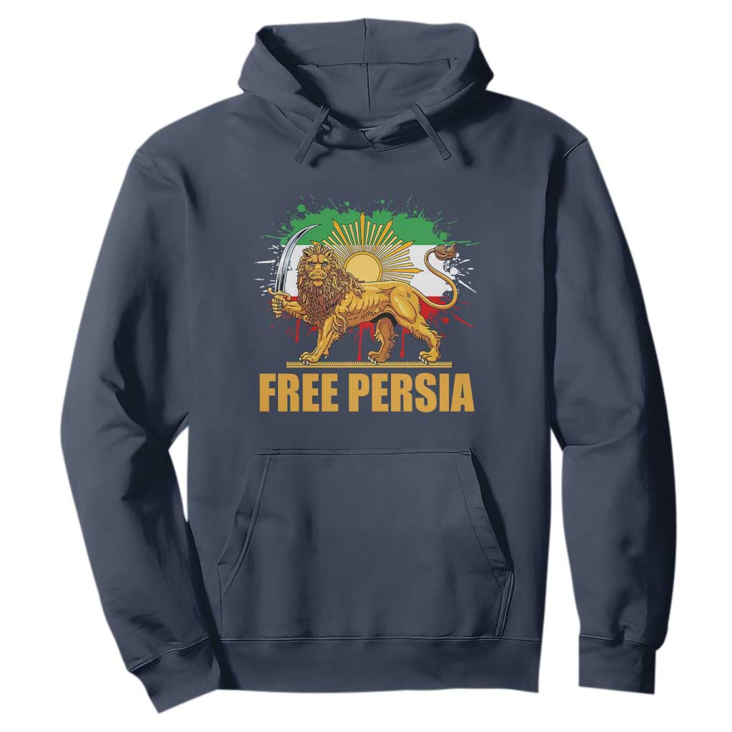 Free Persian Hoodie Iran Flag Lion And Sun Persian Pride Iranian Protests TS11 Navy Print Your Wear