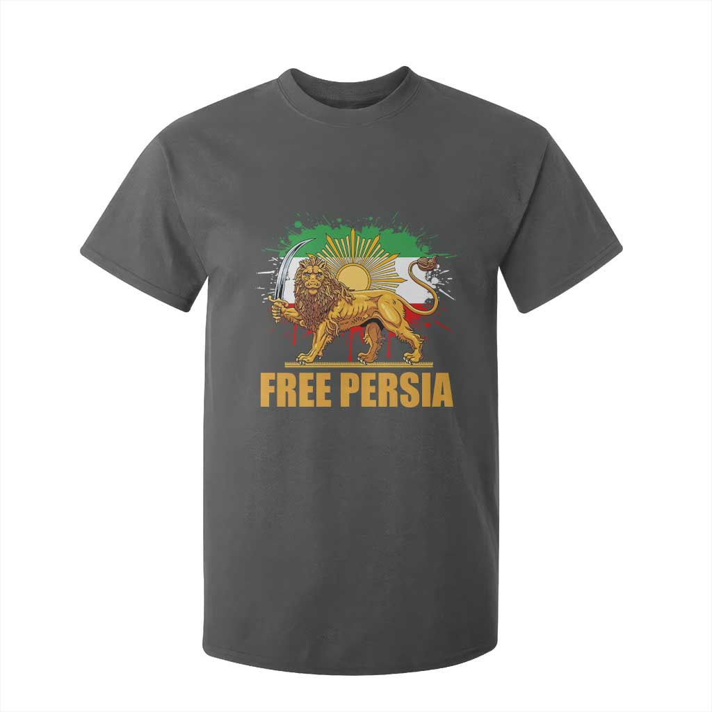 Free Persian T Shirt For Kid Iran Flag Lion And Sun Persian Pride Iranian Protests TS11 Dark Heather Print Your Wear