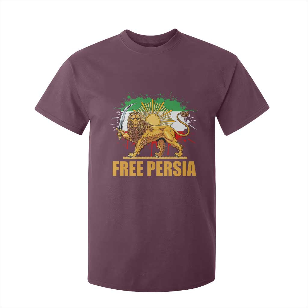 Free Persian T Shirt For Kid Iran Flag Lion And Sun Persian Pride Iranian Protests TS11 Maroon Print Your Wear