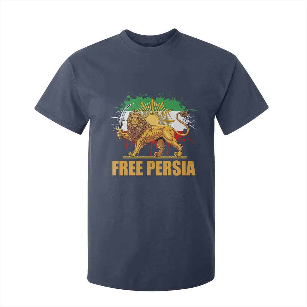 Free Persian T Shirt For Kid Iran Flag Lion And Sun Persian Pride Iranian Protests TS11 Navy Print Your Wear