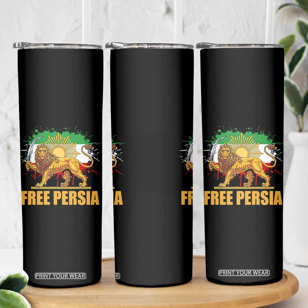 Free Persian Skinny Tumbler Iran Flag Lion And Sun Persian Pride Iranian Protests TS11 Print Your Wear