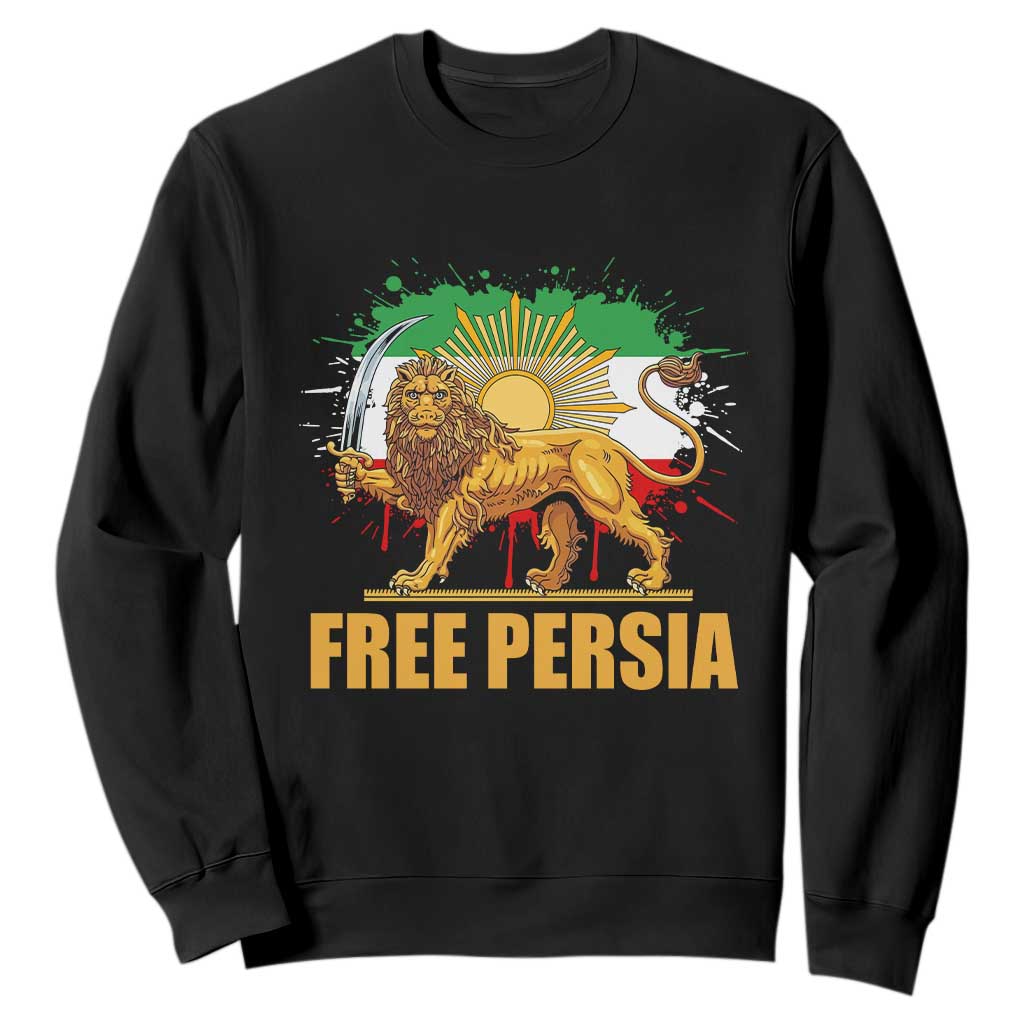 Free Persian Sweatshirt Iran Flag Lion And Sun Persian Pride Iranian Protests TS11 Black Print Your Wear