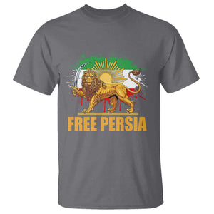 Free Persian T Shirt - Iran Flag Lion And Sun Persian Pride Iranian Protests Freedom Tee TS11 Charcoal Print Your Wear