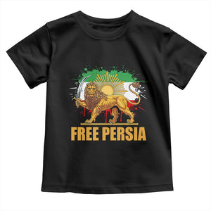 Free Persian Toddler T Shirt Iran Flag Lion And Sun Persian Pride Iranian Protests TS11 Black Print Your Wear