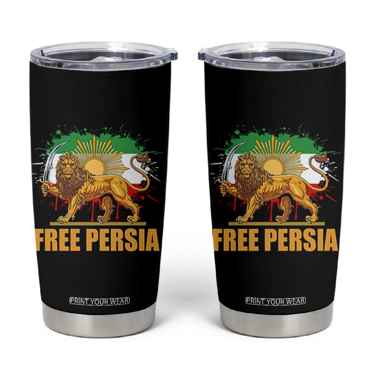 Free Persian Tumbler Cup Iran Flag Lion And Sun Persian Pride Iranian Protests TS11 Black Print Your Wear