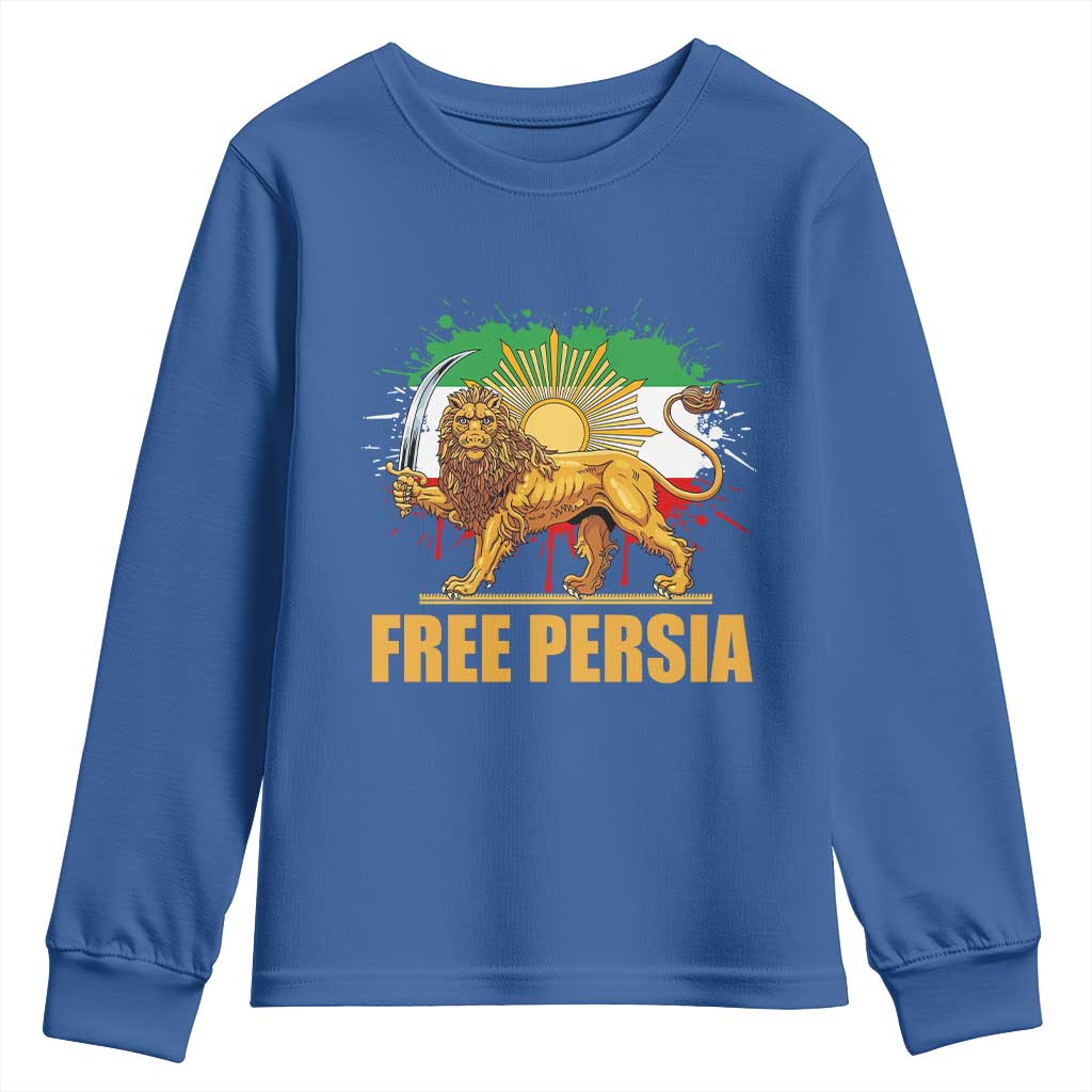 Free Persian Youth Sweatshirt Iran Flag Lion And Sun Persian Pride Iranian Protests TS11 Royal Blue Print Your Wear