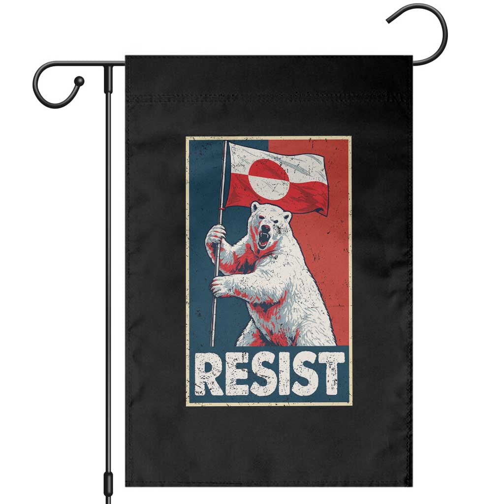 Resist Greenland Polar Bear Holding Flag Art Garden Flag Resistance Political TS11 Black Print Your Wear