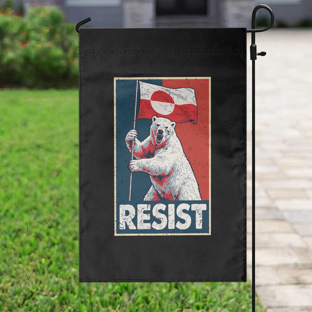 Resist Greenland Polar Bear Holding Flag Art Garden Flag Resistance Political TS11 Print Your Wear